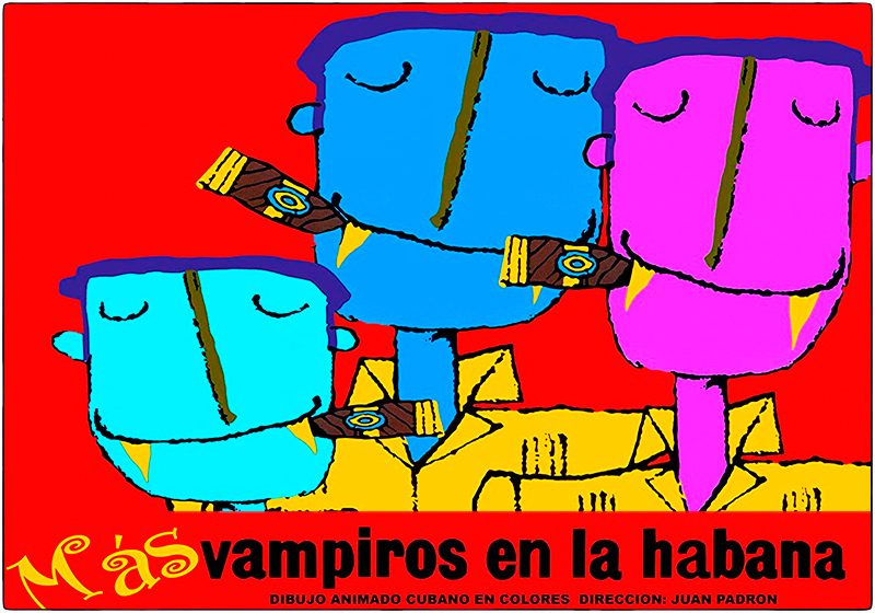 Cartel cubano para Más Vampiros en La Habana

